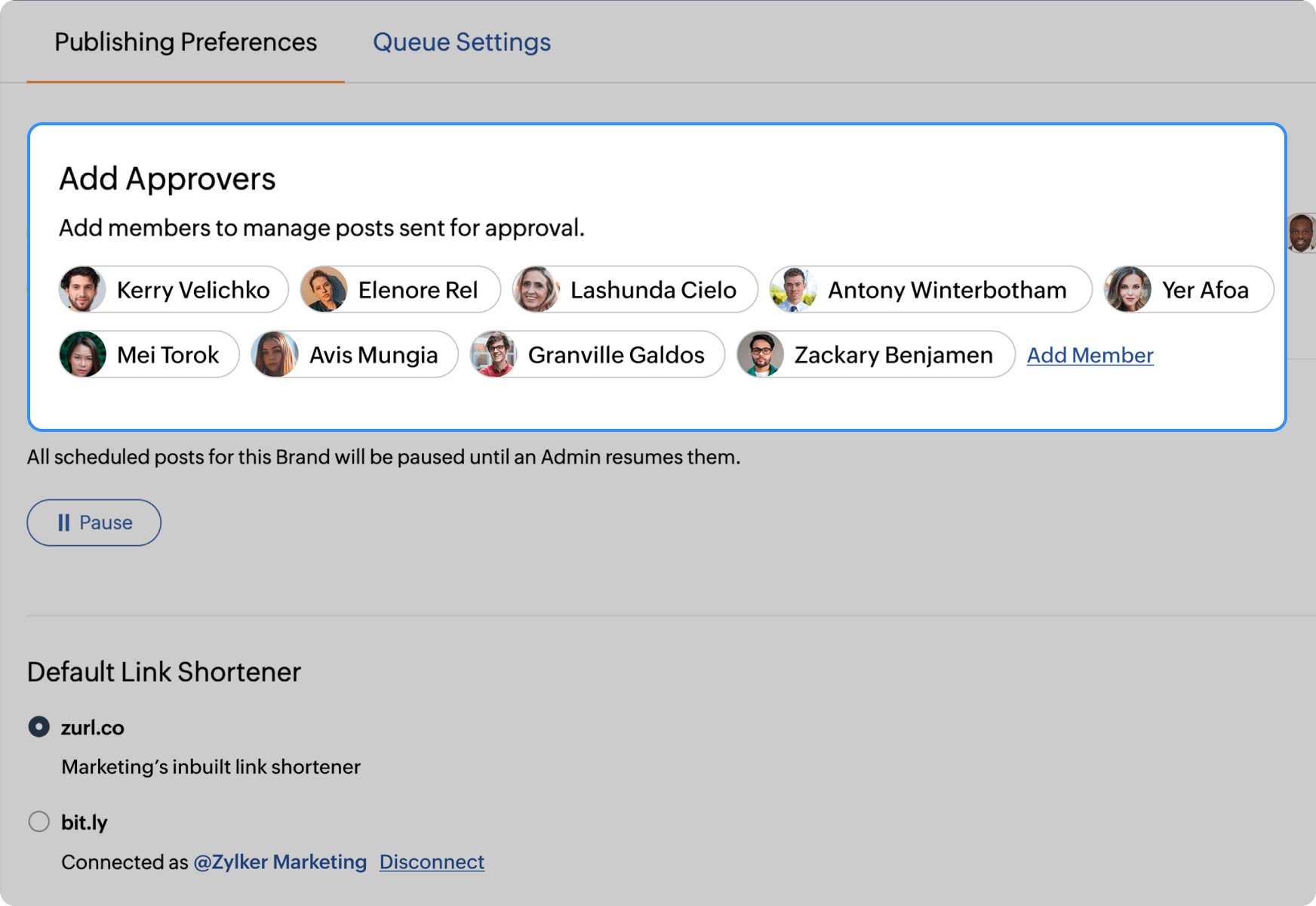 Set approval workflow