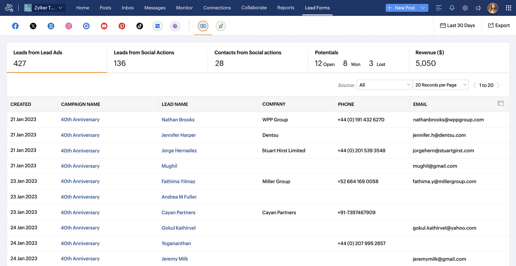 Functie voor CRM-integratie