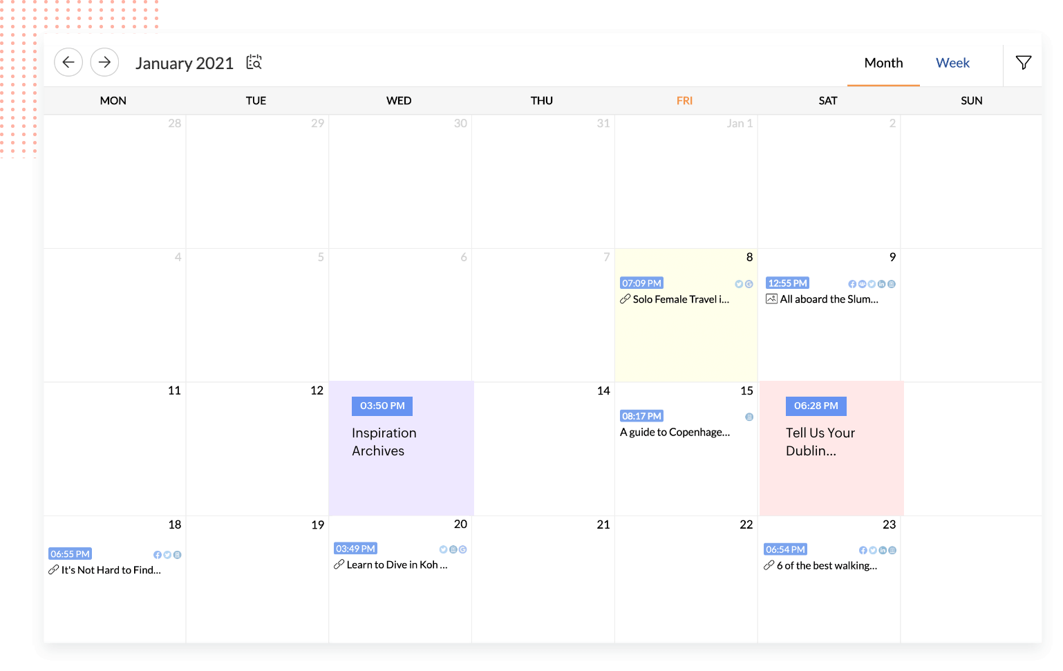 Calendrier de contenu efficace