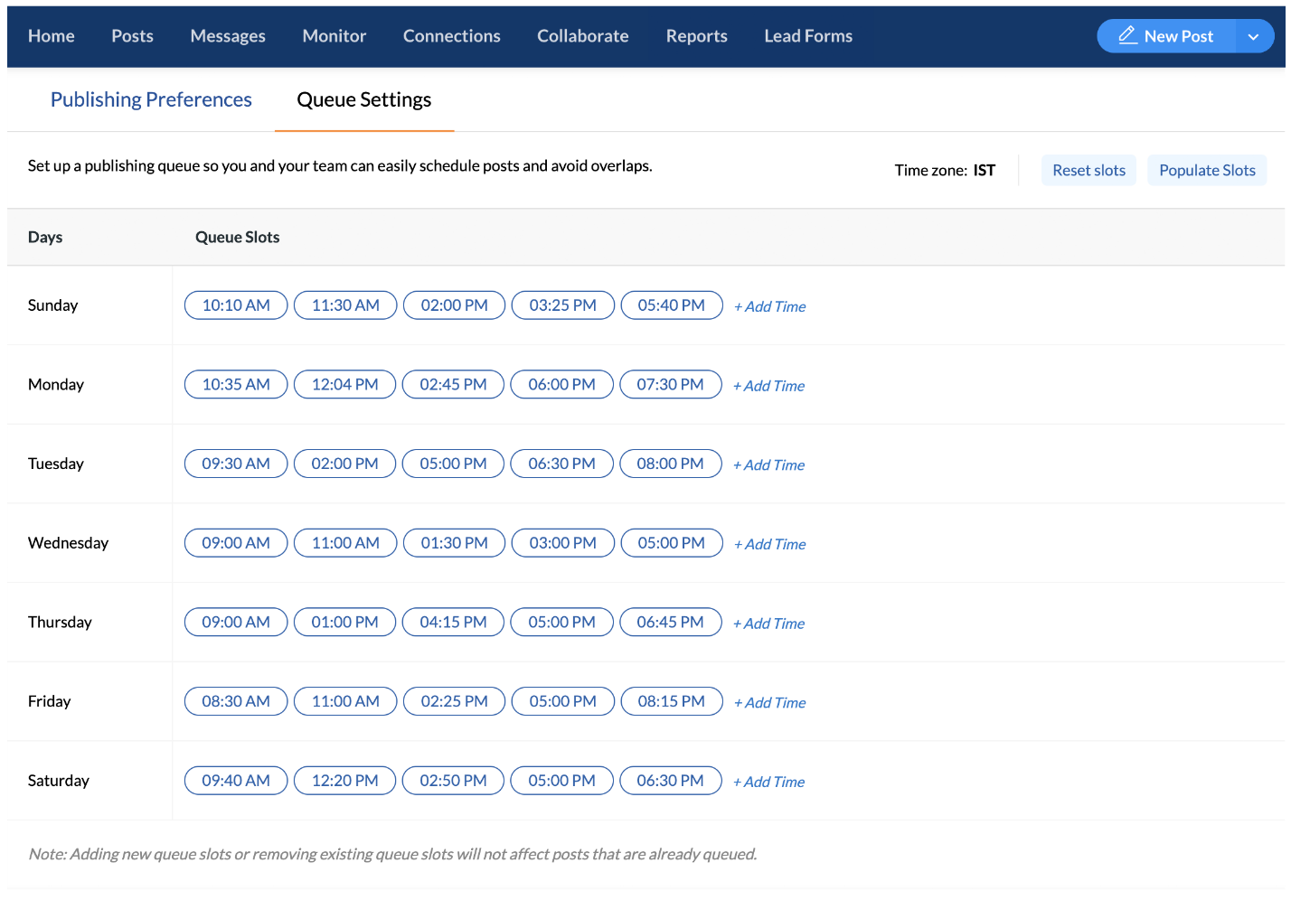 Dashboard voor verschillende planningsopties