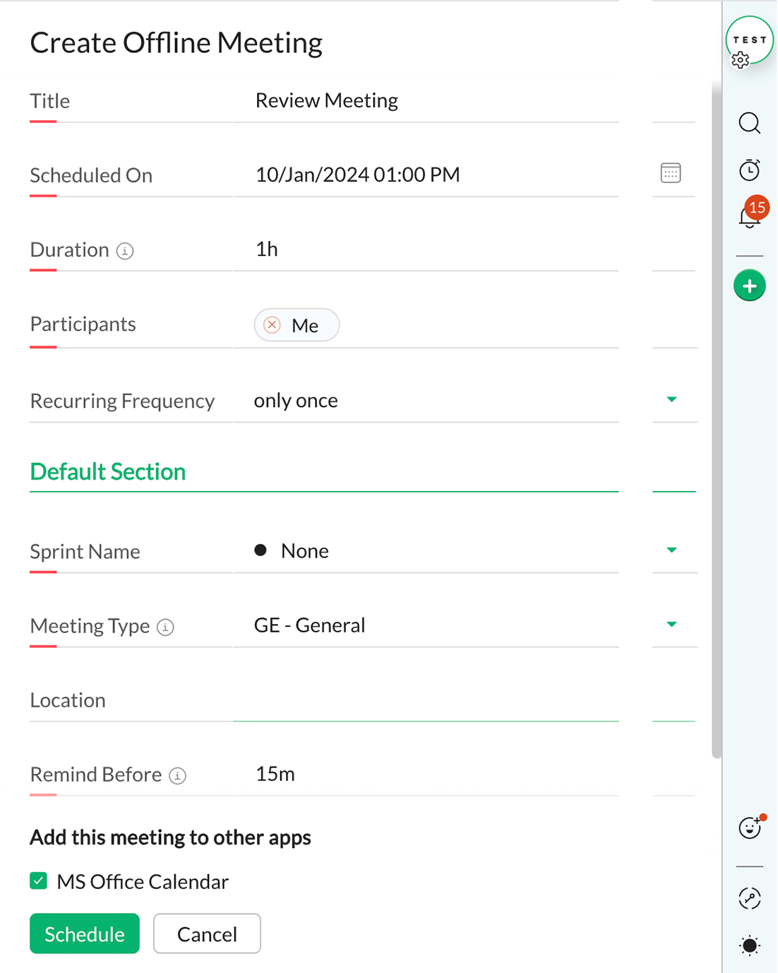 Zoho Sprints and Microsoft Office 365 Integration