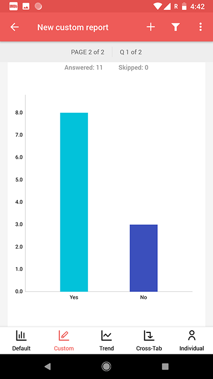 Survey android app custom reports