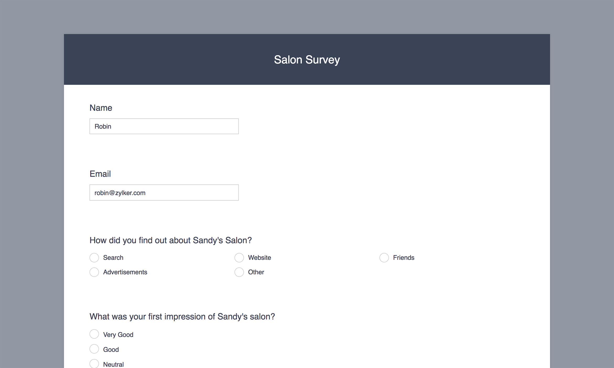 Your surveys answers