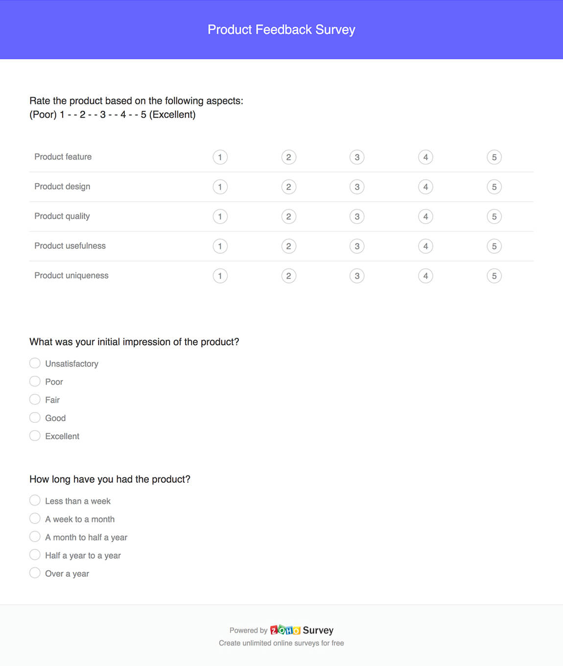 Product Feedback Survey - Experty-made Questions and Template