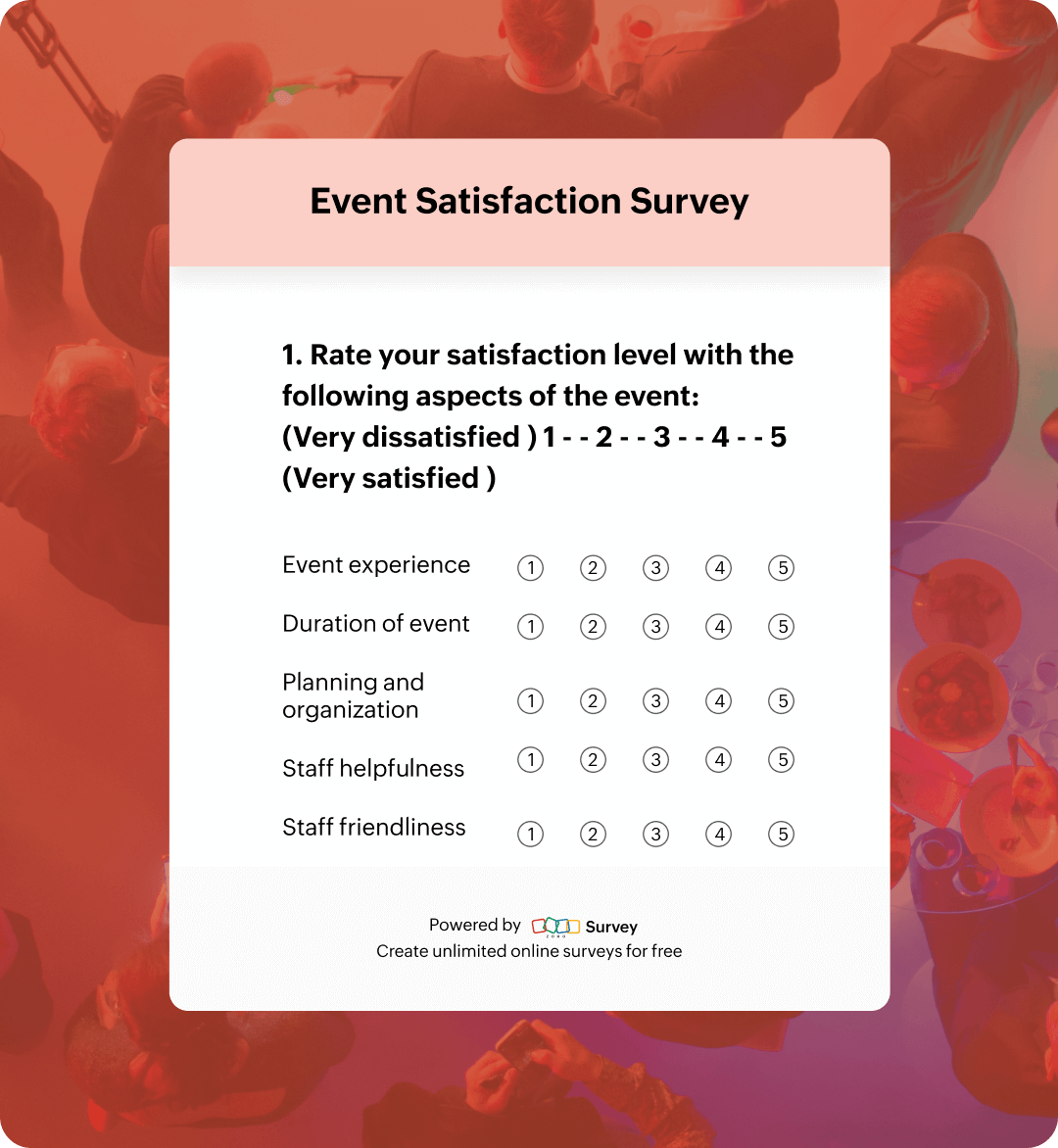 Event Satisfaction Survey Questionnarie Template