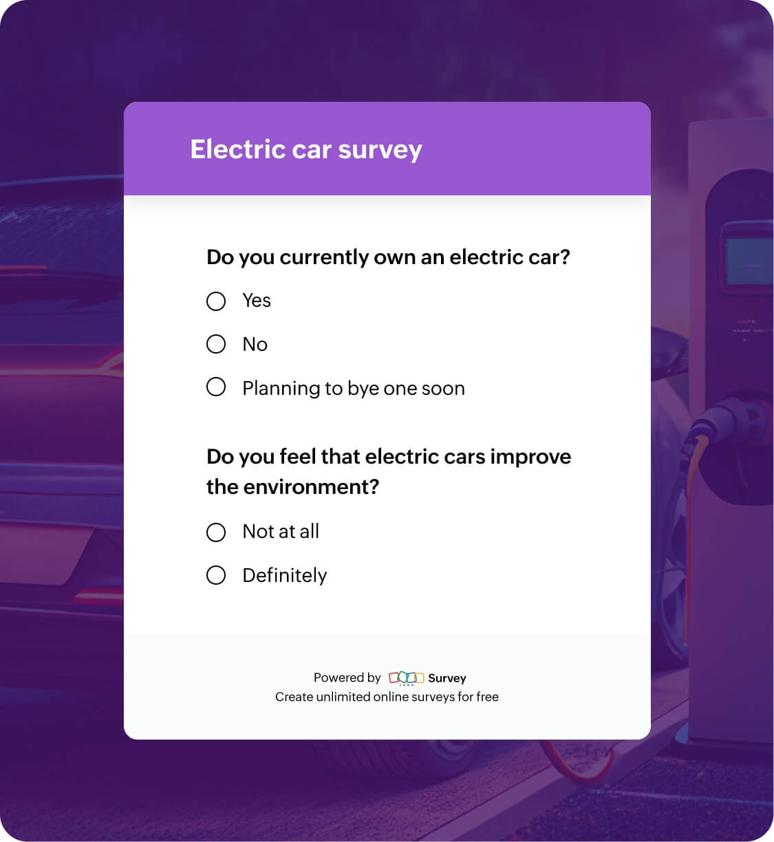 Electric car survey template Zoho Survey