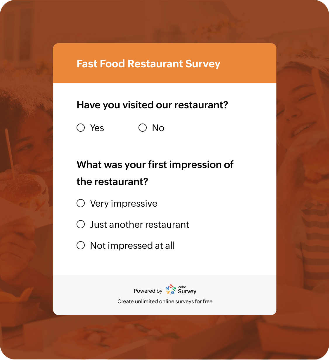 Fast Food Restaurant Survey Questionnaire Fast Food Example – Explore ...