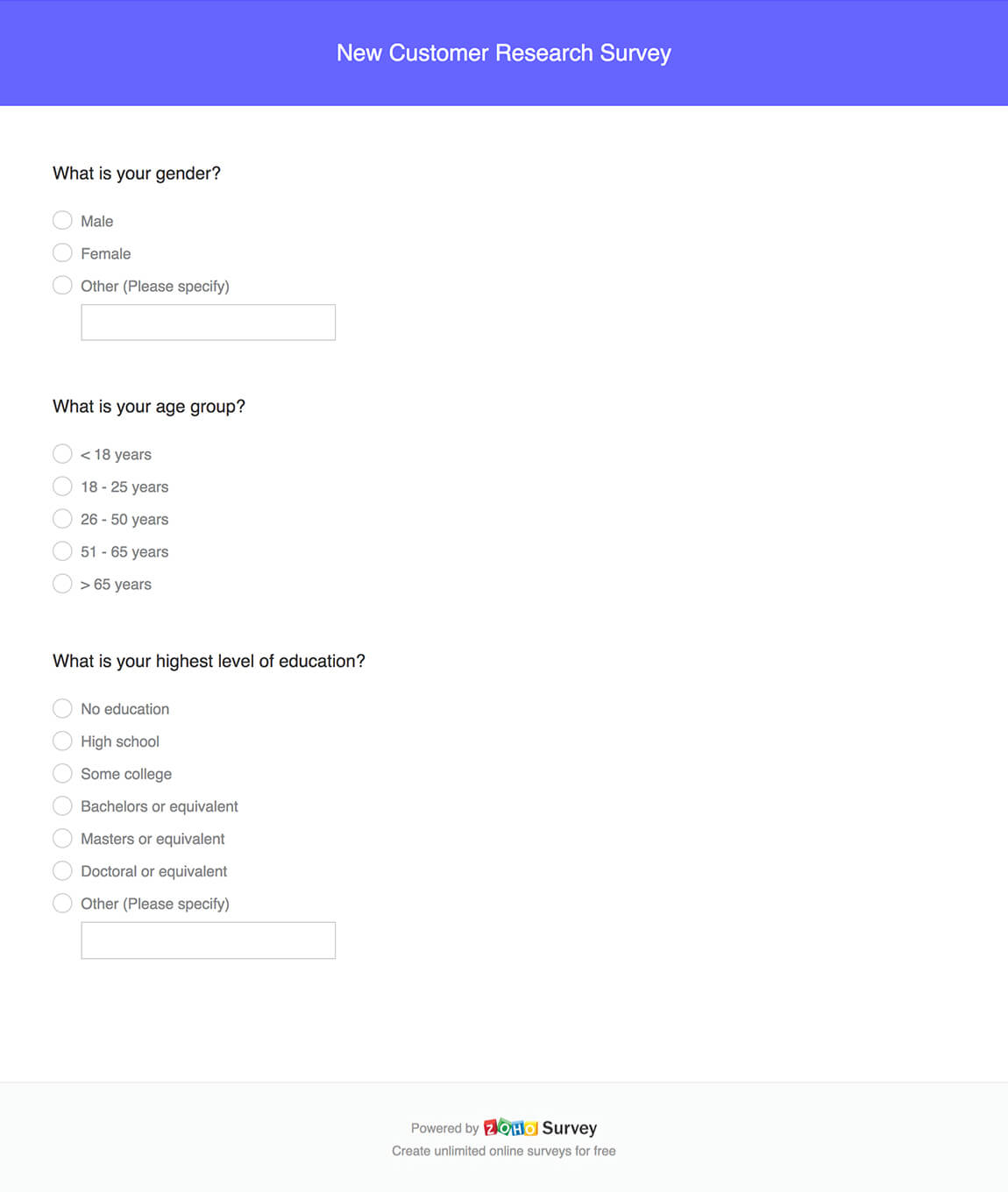 New logo testing survey questionnaire template