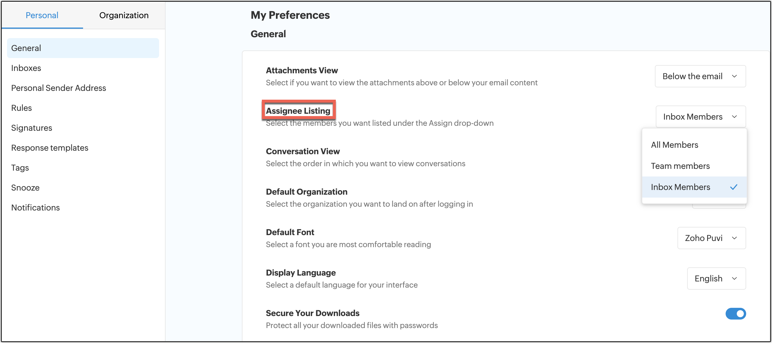 Assignee Listing