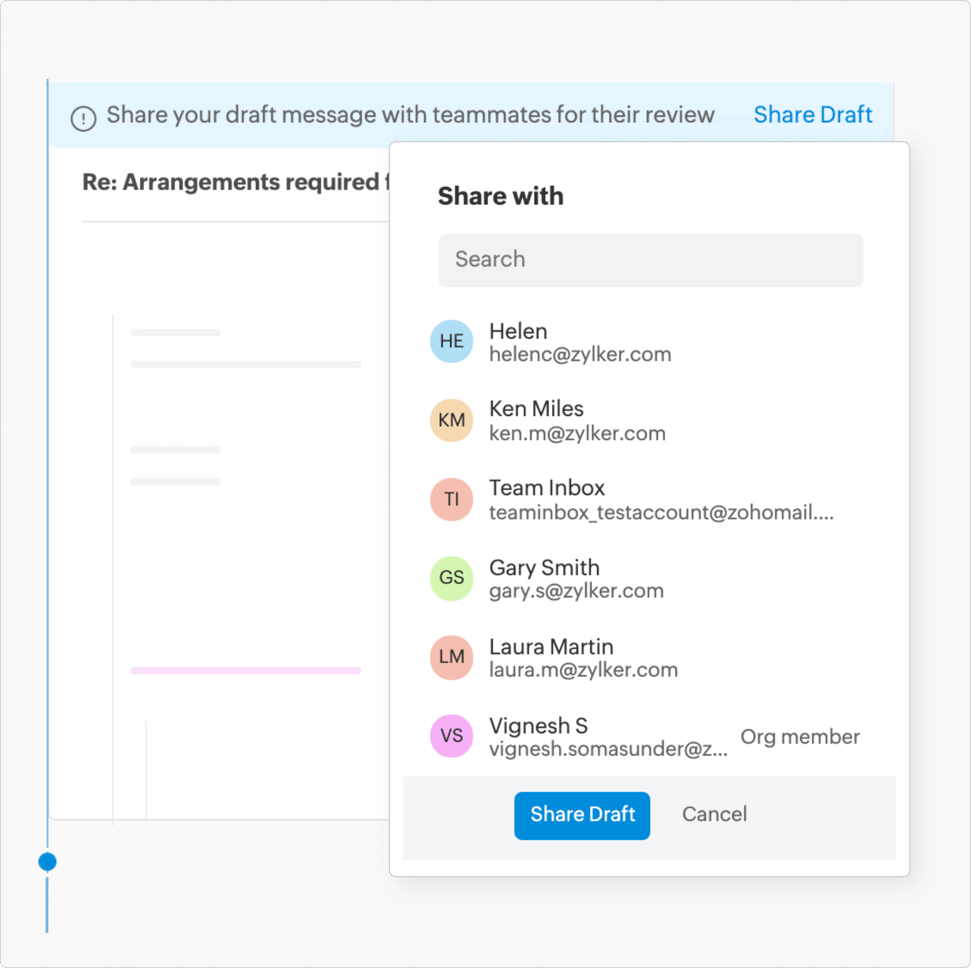 Co-author email replies