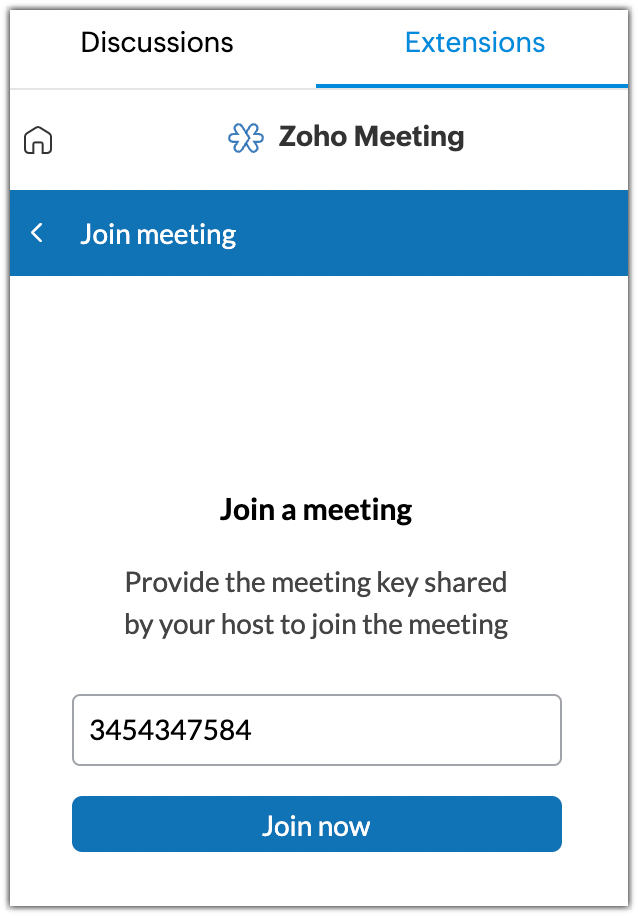 Zoho Meeting extension | Zoho TeamInbox