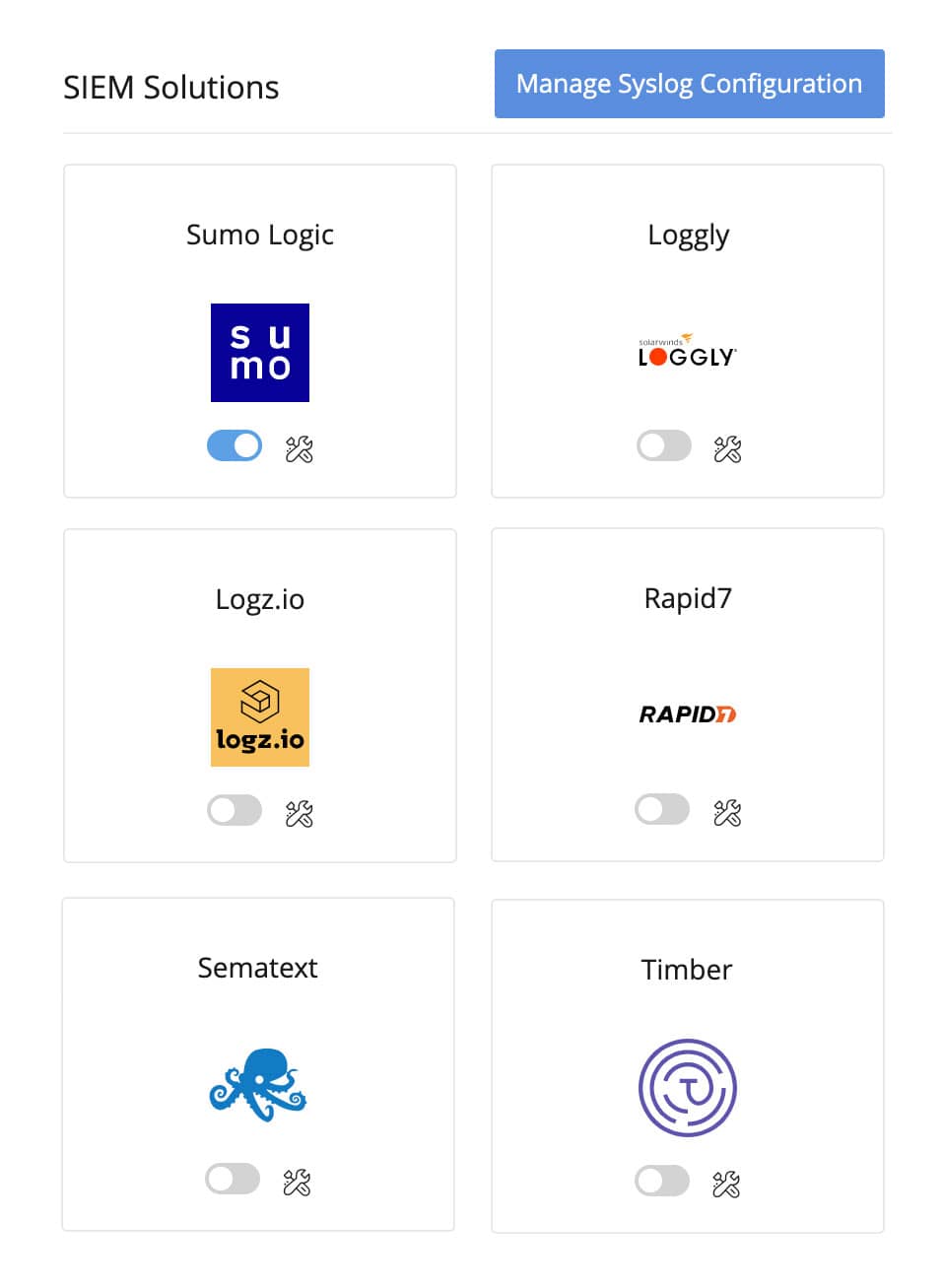 Lista exhaustiva de registros de auditoría