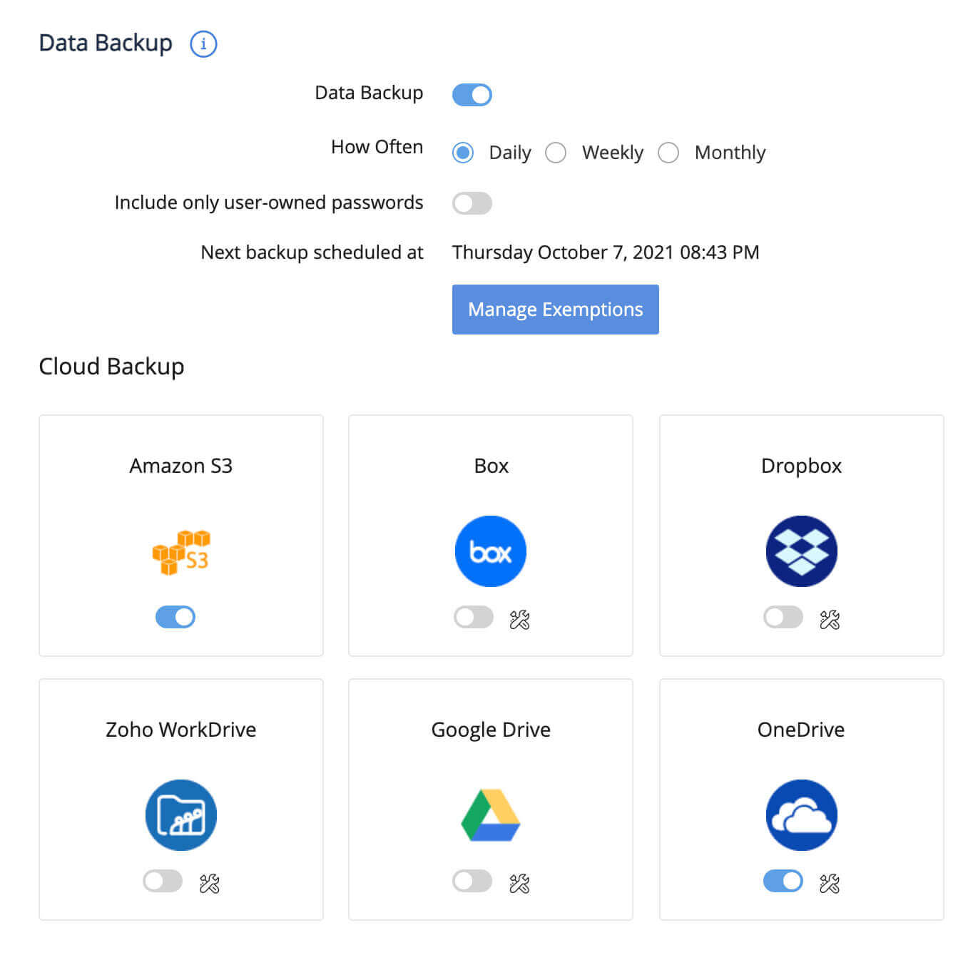 Serviço de backup remoto Armazenamento em nuvem Software de backup