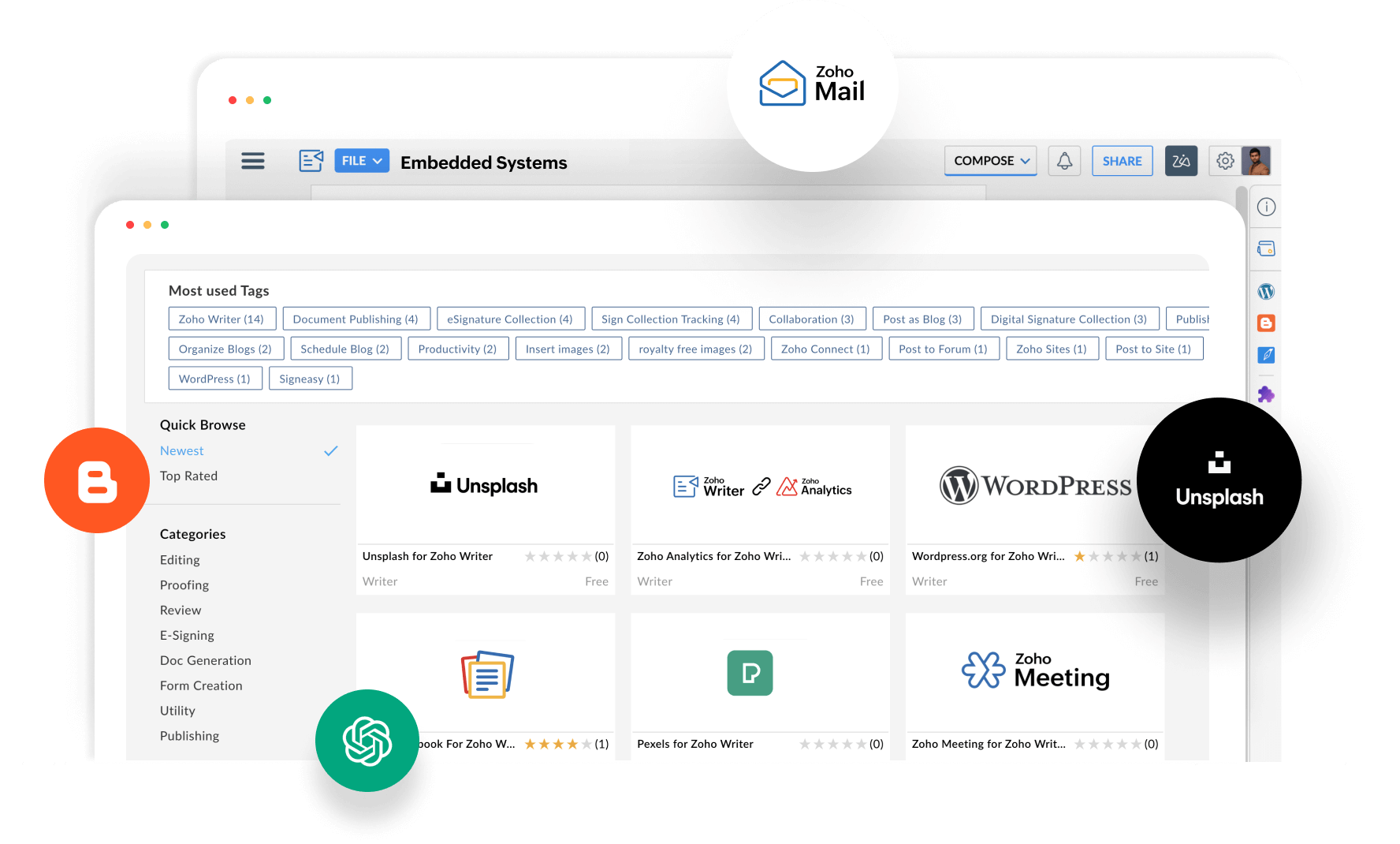 zoho writer extension