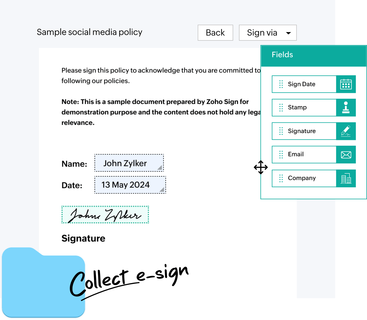 Dock away signed documents